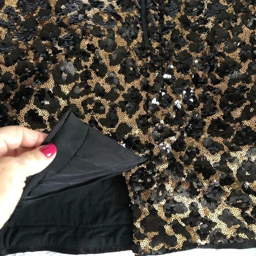 Cache Sequin Encrusted Pencil Lined Skirt New Day… - image 5